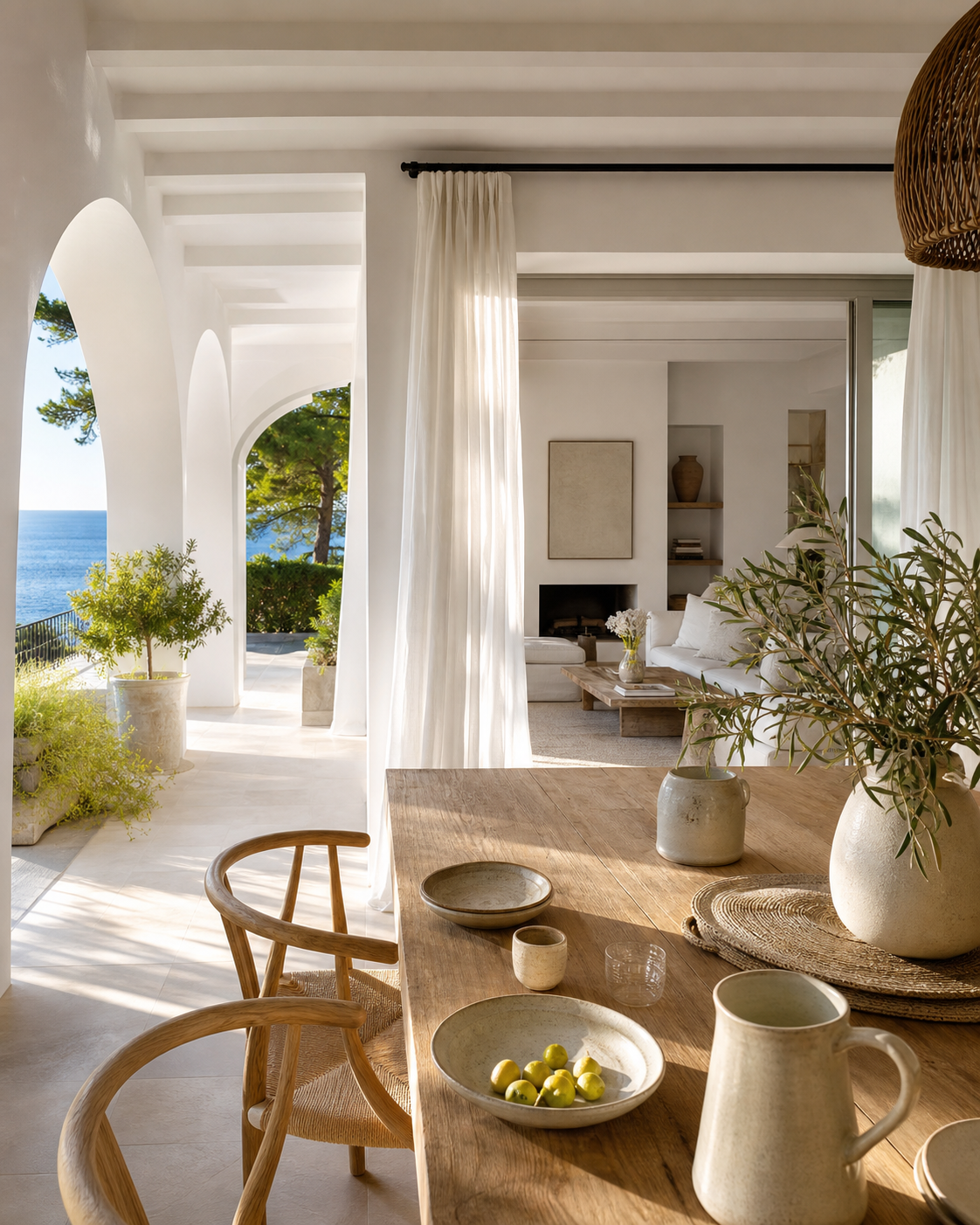 Mediterrane woonruimte met terras en zeezicht